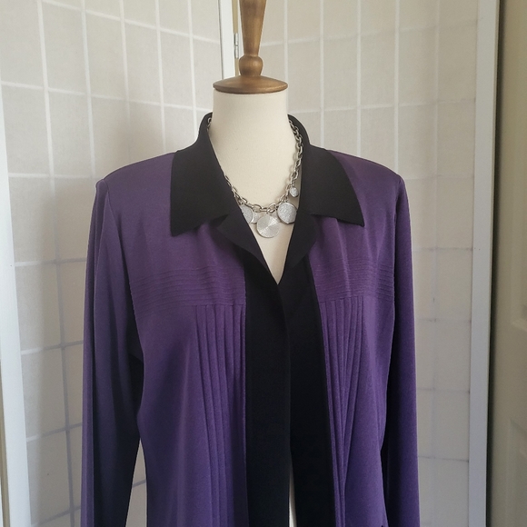 MISOOK Vintage Cardigan Sweater Purple Black Large - Picture 2 of 9